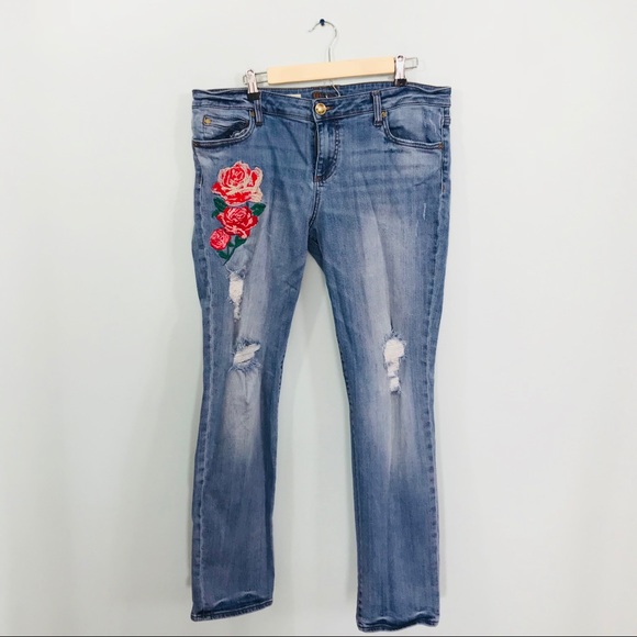 kut from the kloth embroidered jeans